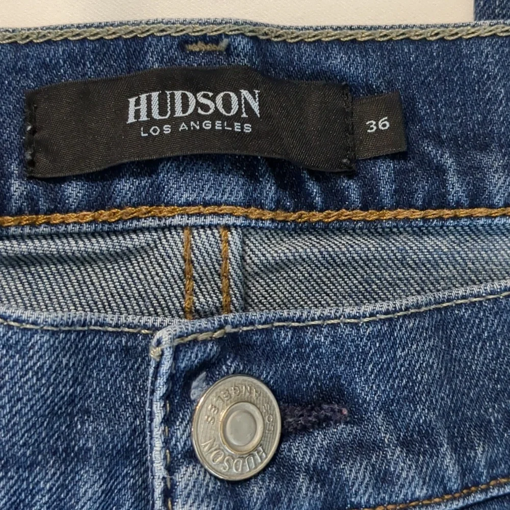 Hudson Blake Slim Straight Medium Wash Stretch Jean Sz 36
